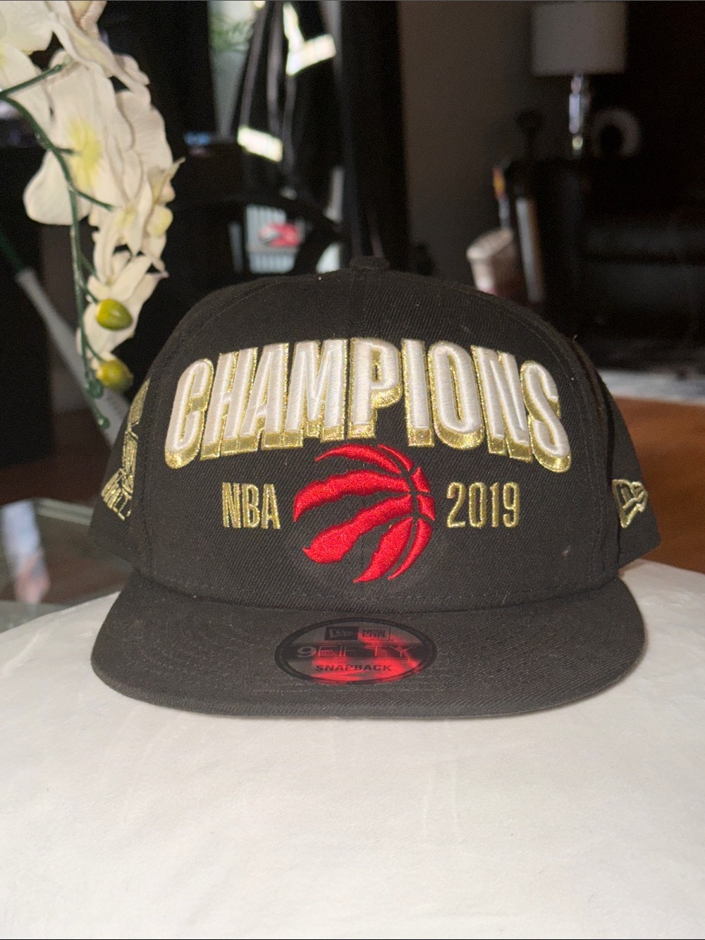 New Era Black Gold Red Champions 2019 Snapback Hat